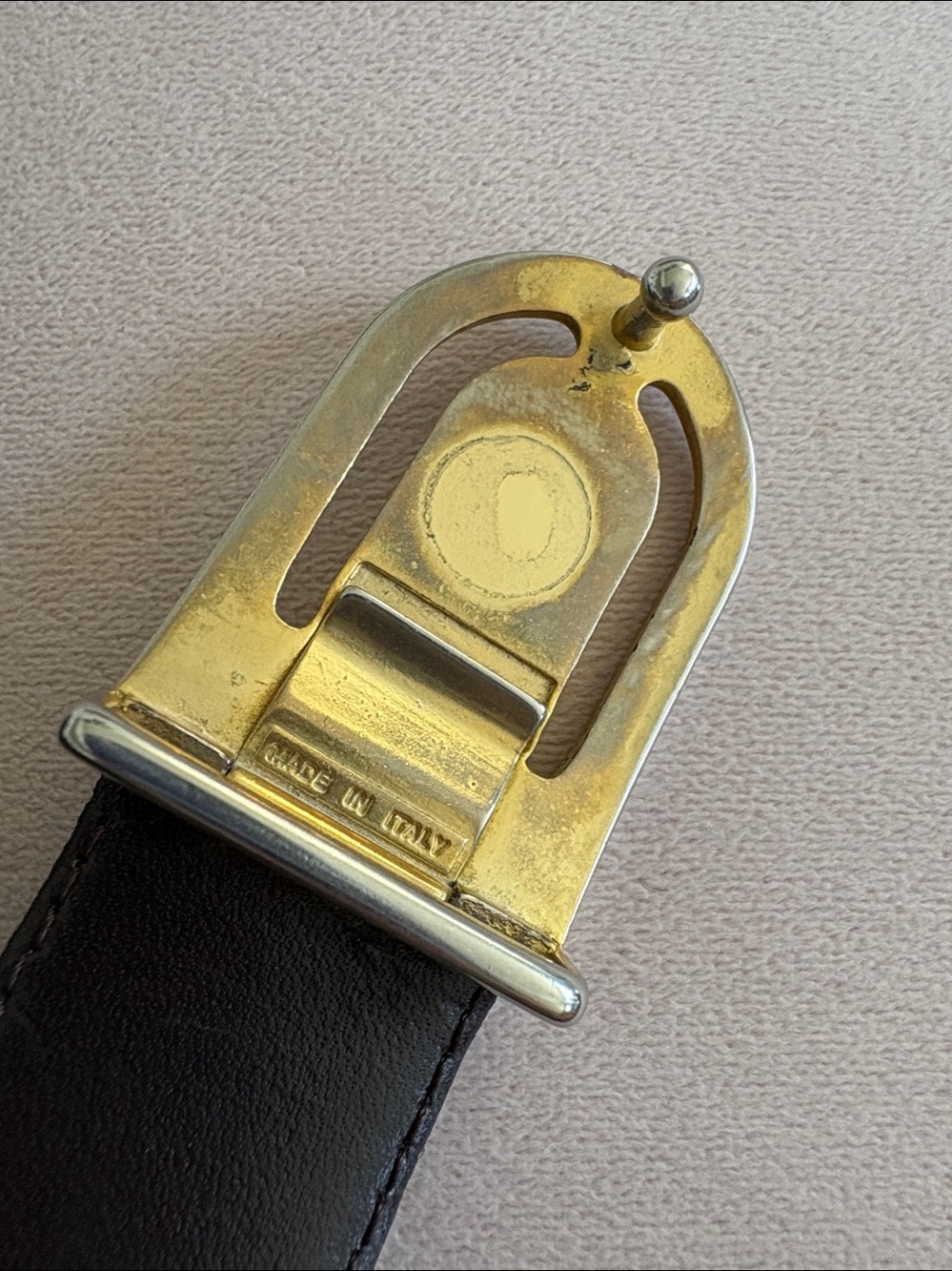Christian Dior Black Leather Belt with Signature Silver Buckle - Picture 2 of 5